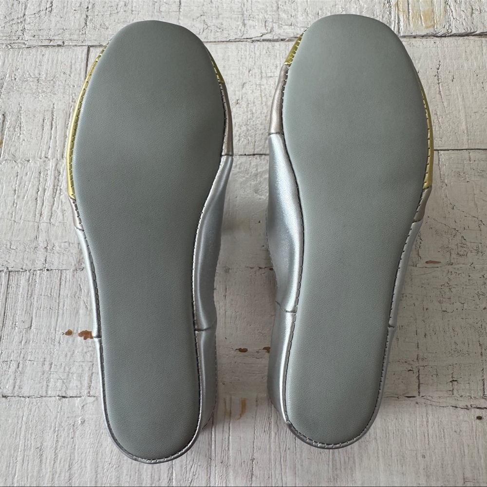 Daniel Green Denise Wedge Slippers NEW size 7 Metallic House Shoes‎ Mules - Picture 9 of 10